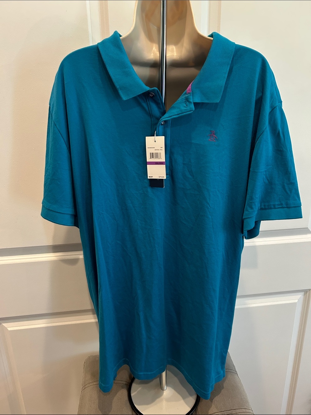 Original Penguin Teal Blue Short-Sleeve Polo size XXL NWT